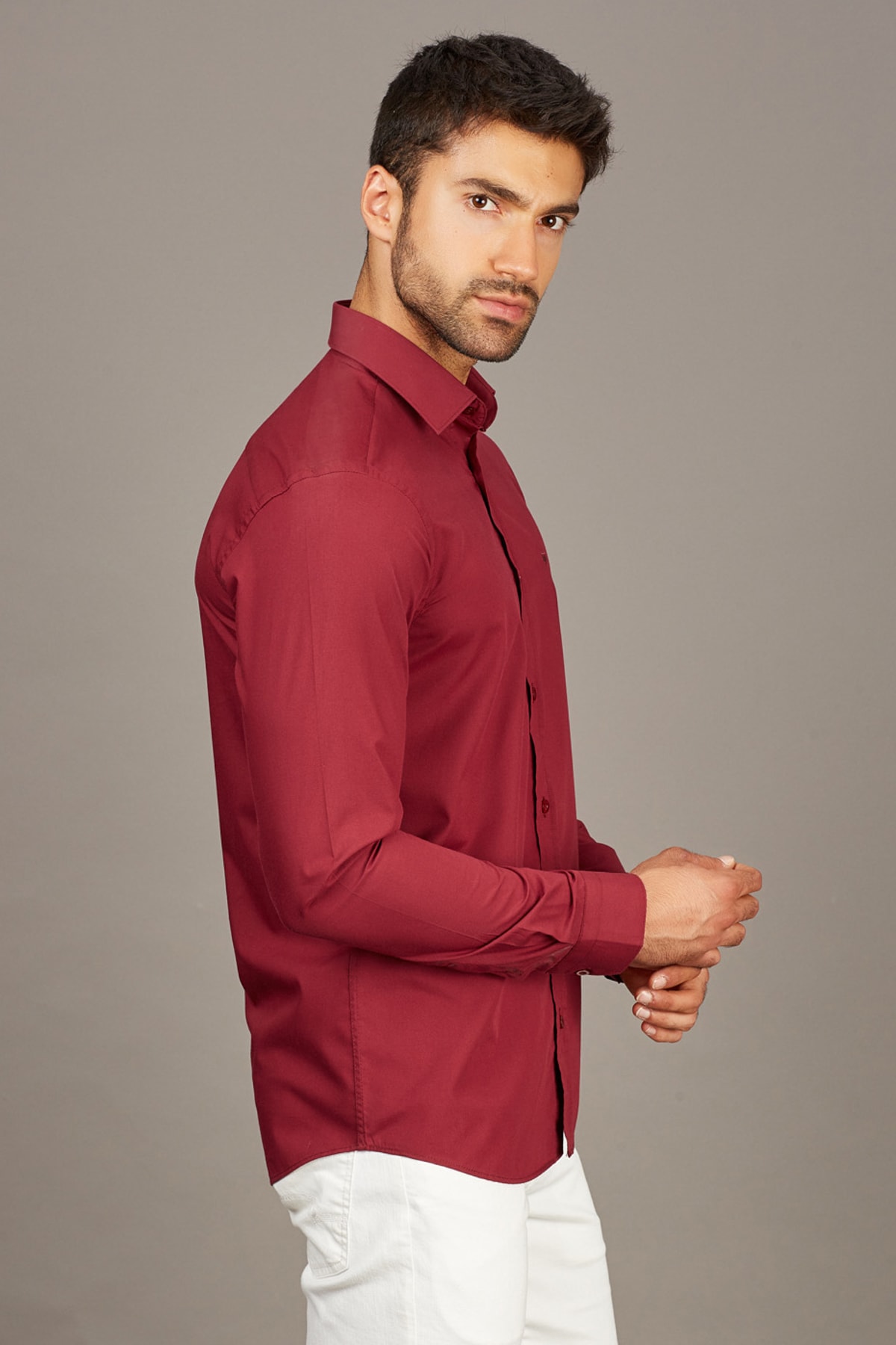 Dark red shirt store mens